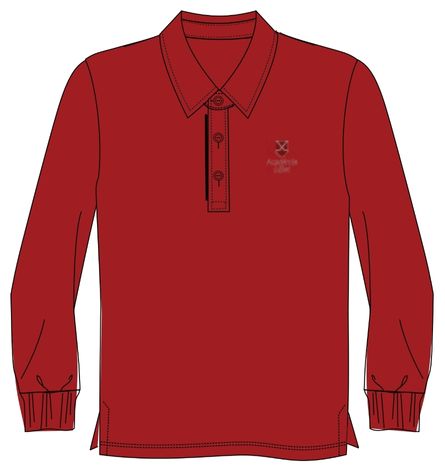 AJ126R - Polo rouge manches longues