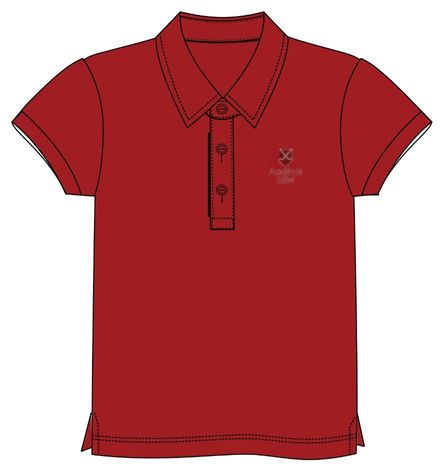 AJ125R - Polo rouge manches courtes