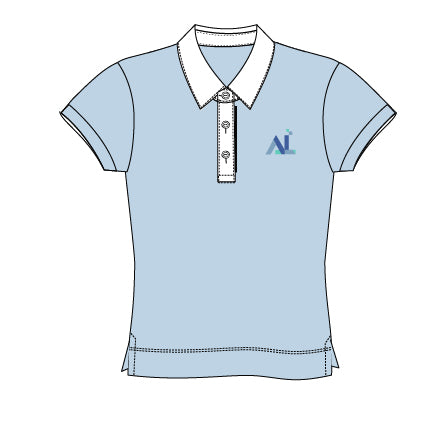 AL123BB - Polo bleu pâle semi-ajusté manches courtes