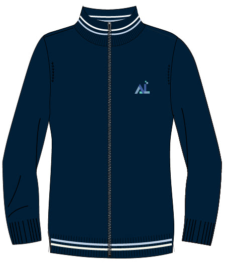 AL55 - Veste marine / bleu pâle à fermeture éclair