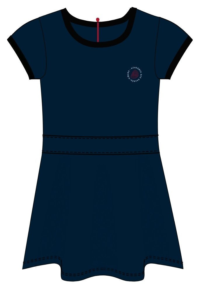 ASC6054 - Robe marine et tartan en molleton manches courtes (1ère, 2e, 3e année) (Disponible année scolaire 2025-2026)
