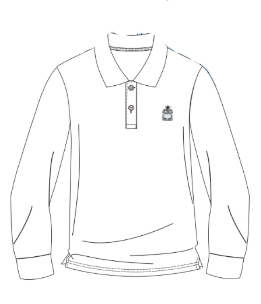MJ9 - Polo blanc manches longues (Disponible année scolaire 2025-2026)