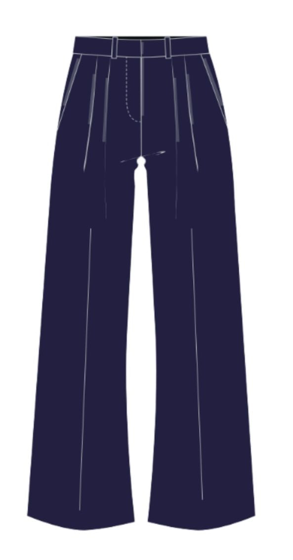 MOD33703 - Pantalon marine lycra avec jambe évasée (Disponible octobre 2025-2026)