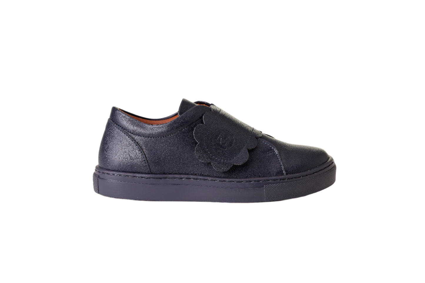 MODFLORE - Sneakers en cuir recyclé avec velcro en frisson marine