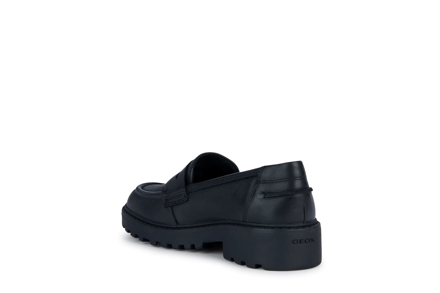 MODCASEY - Mocassins en cuir noir GEOX (Disponible année scolaire 2025-2026)
