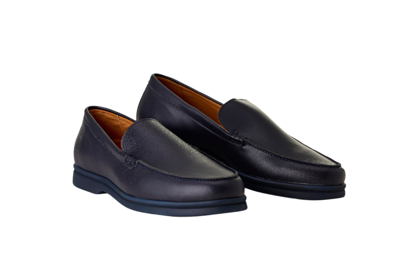 MODLORA - Mocassins en cuir recyclé marine