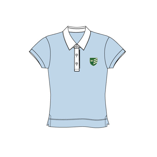 MZ123BB - Polo bleu pâle semi-ajusté manches courtes