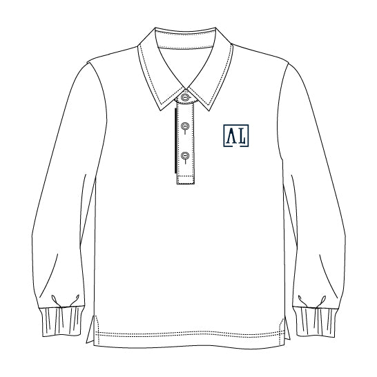 AL126 - Polo blanc manches longues garçon
