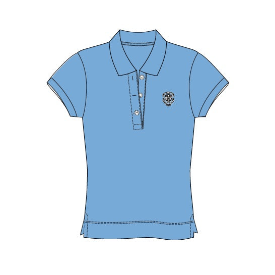 MC506B - Polo bleu semi-ajusté manches courtes