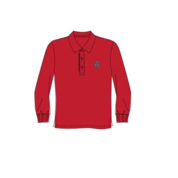 EMC126R - Polo rouge manches longues