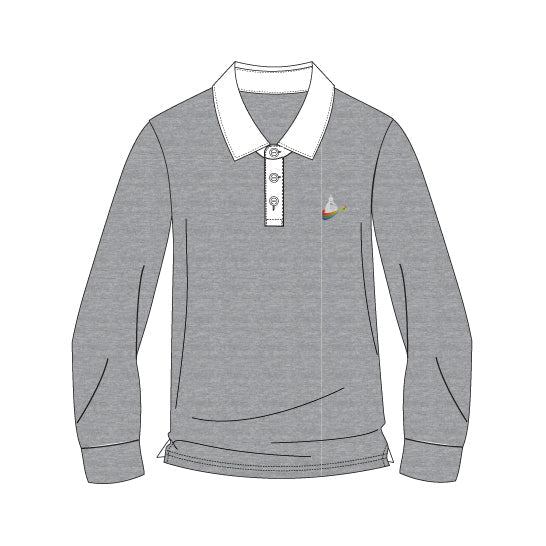 CLA9G - Polo gris manches longues