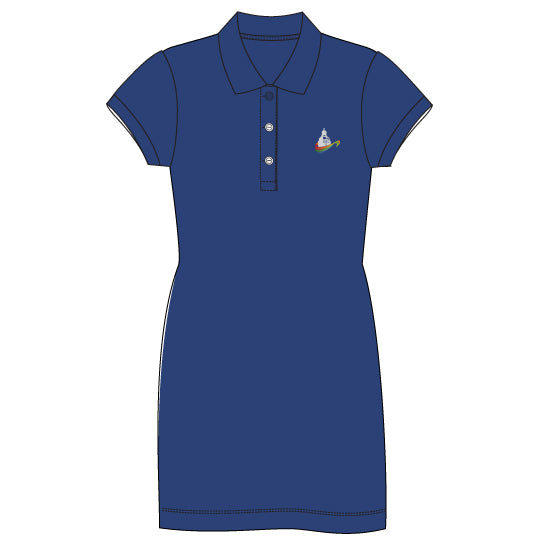 CLA515 - Robe polo royale semi-ajustée manches courtes