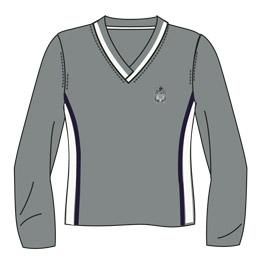 MJ113 - Chandail gris charbon manches longues encolure en V