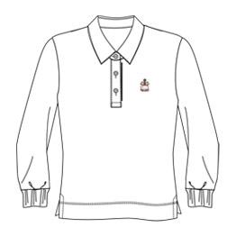 ME124 - Polo blanc semi-ajusté manches longues