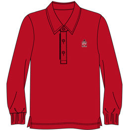 ME126R - Polo rouge manches longues