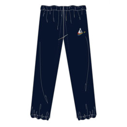 CLA18200 - Pantalon coton ouaté/élastique marine