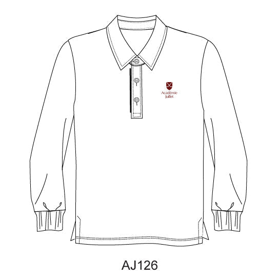 AJ126 - Polo blanc manches longues