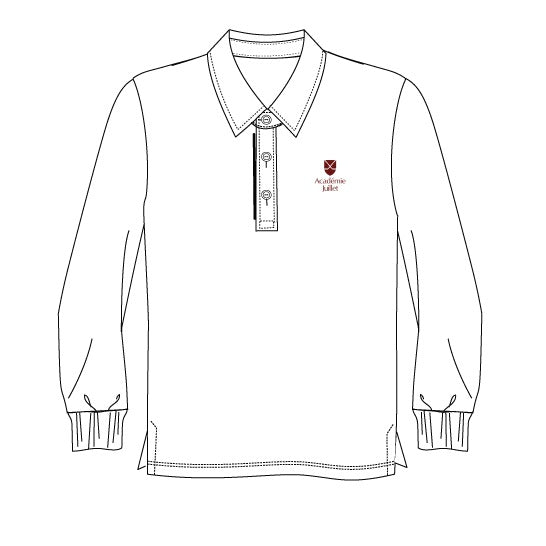 AJ126 - Polo blanc manches longues