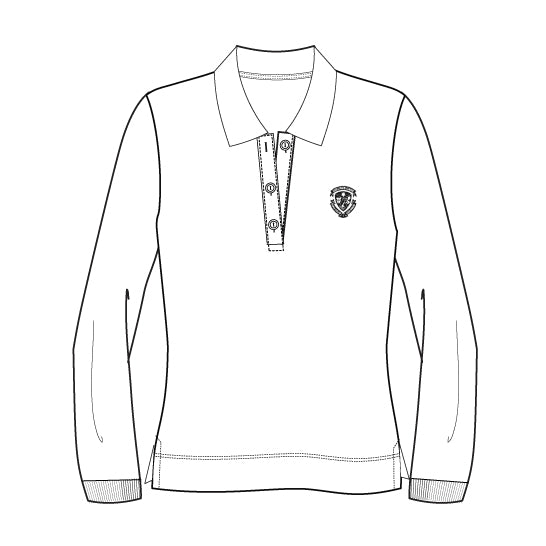 MC2 - Polo blanc semi-ajusté manches longues