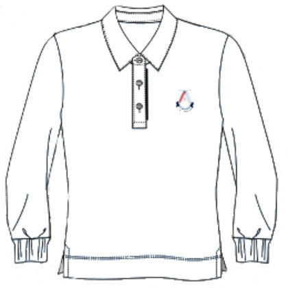 ASC124 - Polo blanc semi-ajusté manches longues