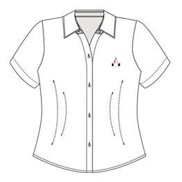 ASC107A - Chemisier blanc semi-ajusté manches courtes (4e à 6e année)
