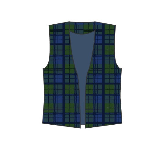 JB1062 - Veste tartan sans manches style boléro