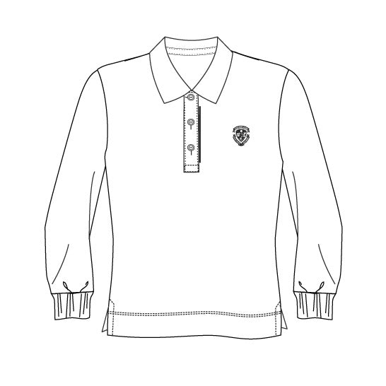 EMC124 - Polo blanc semi-ajusté manches longues