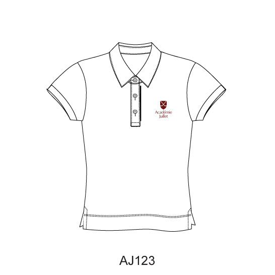 AJ123 - Polo blanc semi-ajusté manches courtes