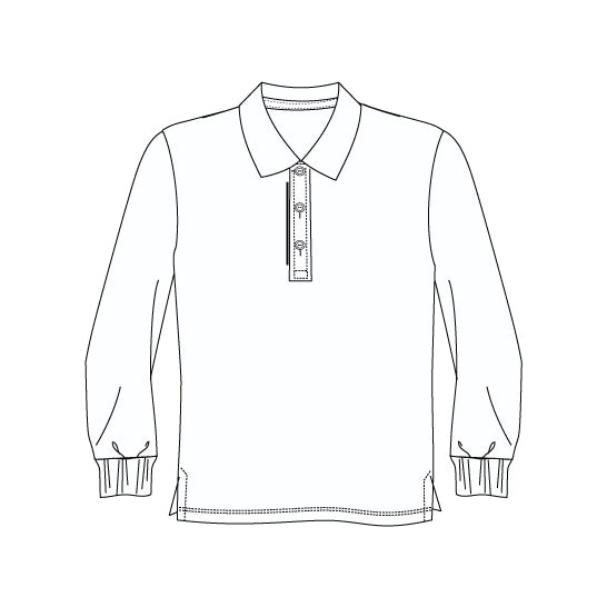 MOD126 - Polo blanc manches longues