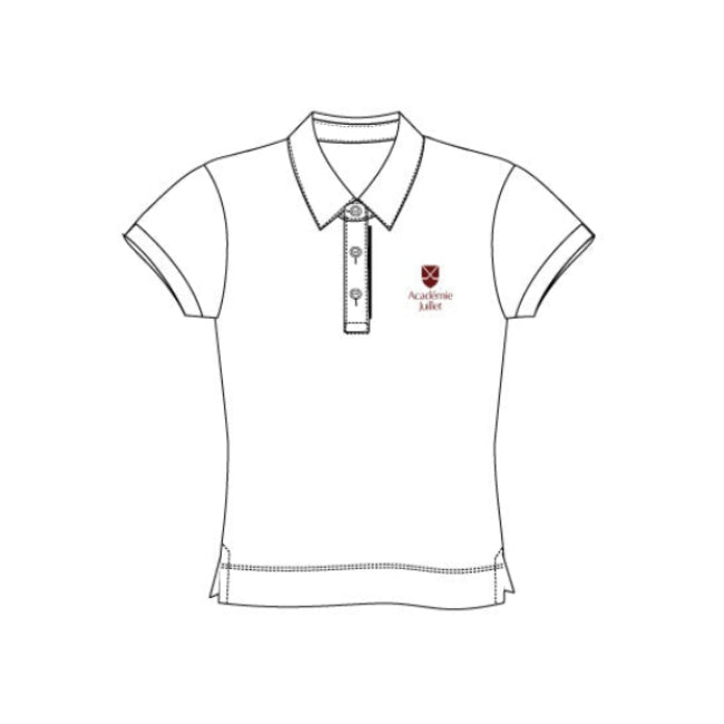 AJ123 - Polo blanc semi-ajusté manches courtes