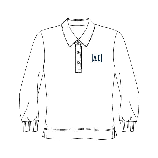 AL124 - Polo blanc semi-ajusté manches longues