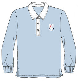 ASC126BB - Polo bleu manches longues