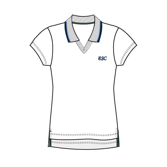 ESC511 - Polo blanc semi-ajusté manches courtes collet en V