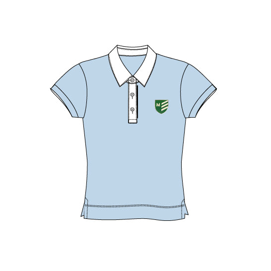 MZ123BB - Polo bleu pâle semi-ajusté manches courtes