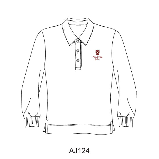 AJ124 - Polo blanc semi-ajusté manches longues
