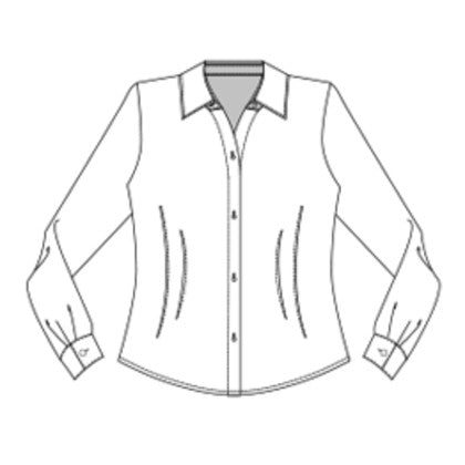 FL107 - Chemisier blanc semi-ajusté manches longues