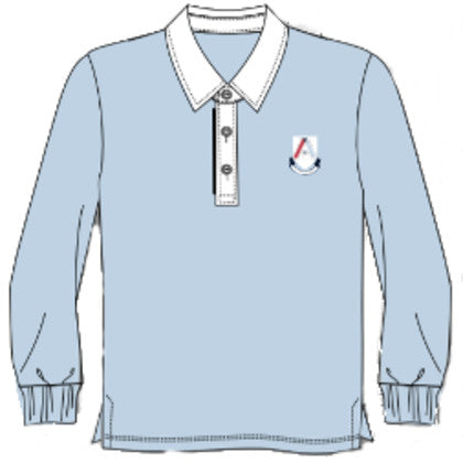 ASC126BB - Polo bleu manches longues