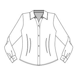 FL107 - Chemisier blanc semi-ajusté manches longues