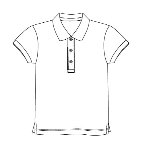 MOD124 - Polo blanc semi-ajusté manches longues