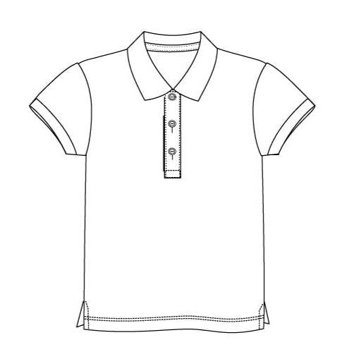 MOD123- Polo blanc semi-ajusté manches courtes