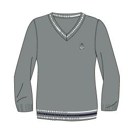 MJ117 - Chandail gris charbon manches longues encolure en V