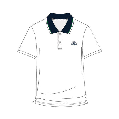 SH602 - Polo blanc manches courtes collet marine